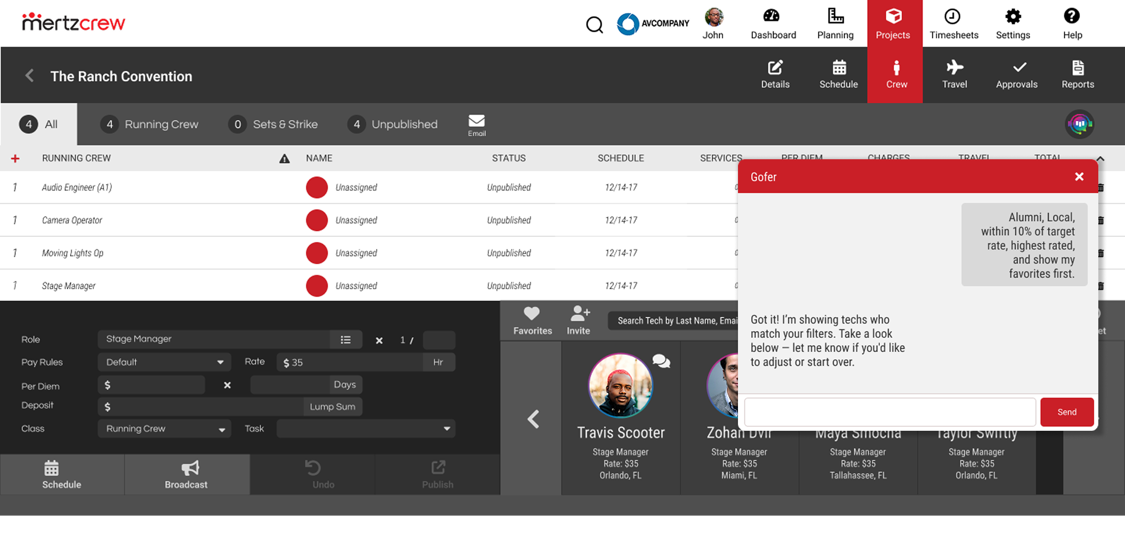 Gofer 101: How to Power-up Your Scheduling Team with Mertzcrew’s AI